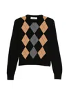 Jucca Argyle-pattern Wool Sweater In Black