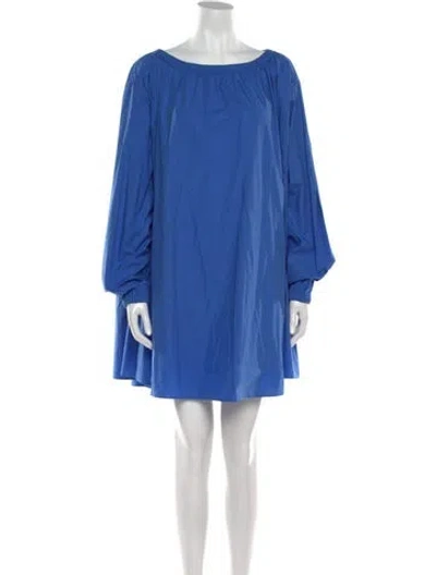 Pre-owned Jucca Bateau Neckline Knee-length Dress In Blue