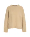 Jucca Beige Hand-knitted  Sweater With Round Neckline And Ribbed Cuffs In Neutral
