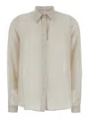 Jucca Beige Shirt With Classic Collar And Button Closure In Cotton And Silk Blend Woman