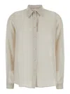 Jucca Beige Shirt With Classic Collar And Button Closure In Cotton And Silk Blend Woman In Beige