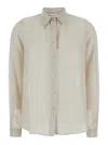 Jucca Beige Shirt With Classic Collar And Button Closure In Cotton And Silk Blend Woman