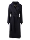 Jucca Coat With Knitted Collar In Blue