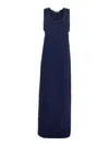 Jucca Blue Long Dress With U-neck And Back Closure In Blue