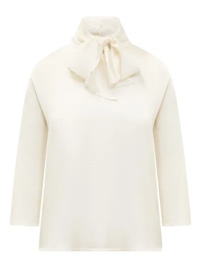 JUCCA BOW-NECK THREE-QUARTER SLEEVE TOP
