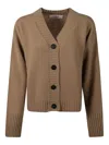 Jucca Button Cardigan In Brown