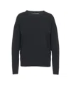 Jucca Cashmere Crew Neck Sweater With Ribbed Details In Black
