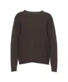 Jucca Cashmere Sweater With Ribbed Cuffs And Hem In Brown