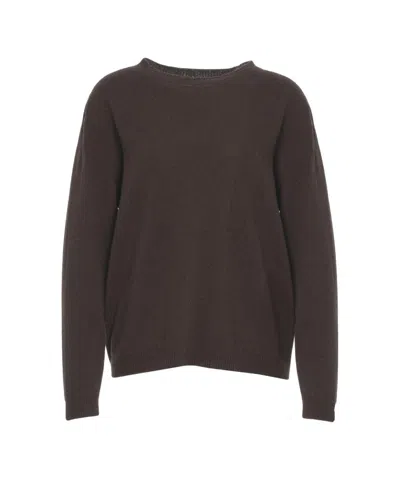 Jucca Cashmere Sweater With Ribbed Cuffs And Hem In Brown