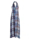 Jucca Multicolor Sleeveless Dress With Halterneck And All-over Check Motif In Viscose Woman