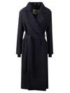 Jucca Coat With Knitted Collar In Blue