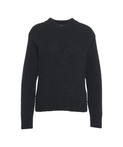 Jucca Comfort Blend Knit Sweater With Classic Crew Neckline In Black