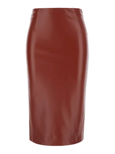 Jucca Concealed-fastening Midi Skirt In Brown
