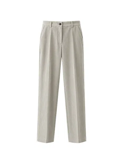 Jucca Corduroy Pleated Trousers In White