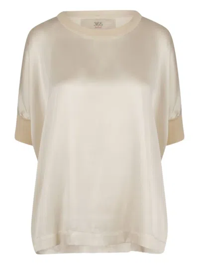 Jucca Cotton-blend Short-sleeved Blouse In Neutral