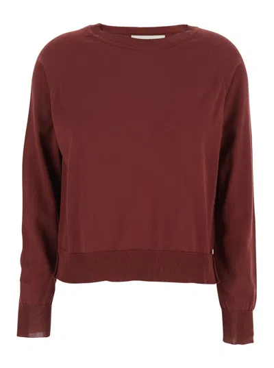Jucca Cotton Round Neck Pull In Burgundy