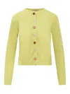 Jucca Classic Knit Cardigan In Yellow