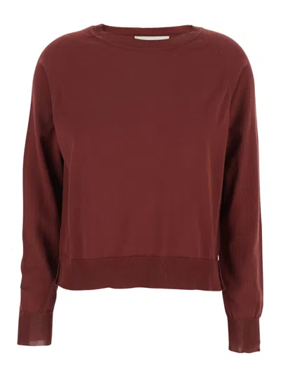 Jucca Crew Neck Cotton Sweater In Red