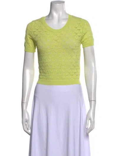 Pre-owned Jucca Crew Neck Short Sleeve Top In Yellow