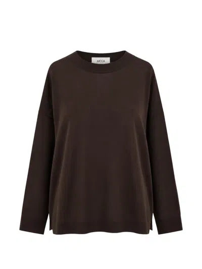 Jucca Crew-neck Drop-shoulder T-shirt In Brown