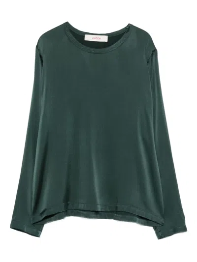 Jucca Crewneck Long-sleeve Top In Green