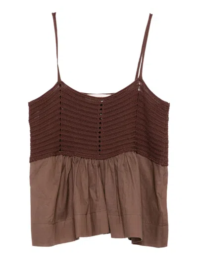 Jucca Crochet Top In Brown