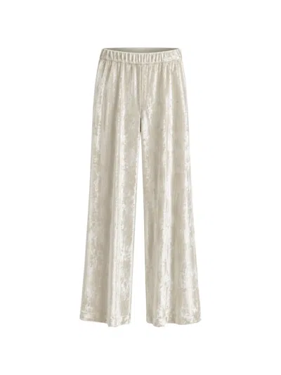 Jucca Crushed-velvet Palazzo Pants In Pink
