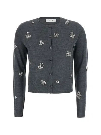Jucca Crystal-embellished Cardigan In 그레이