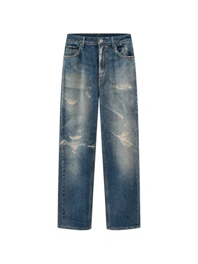 Jucca Distressed Faded Jeans In Blue