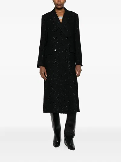Jucca Double-breasted Coat In Black