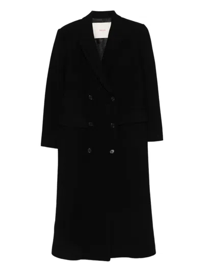 Jucca Double-breasted Coat In Black
