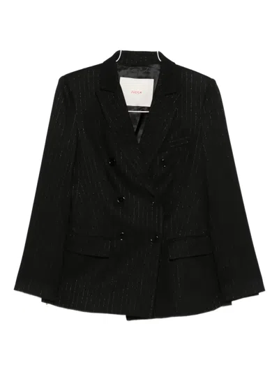 Jucca Double-breasted Pinstripe Suit In Black