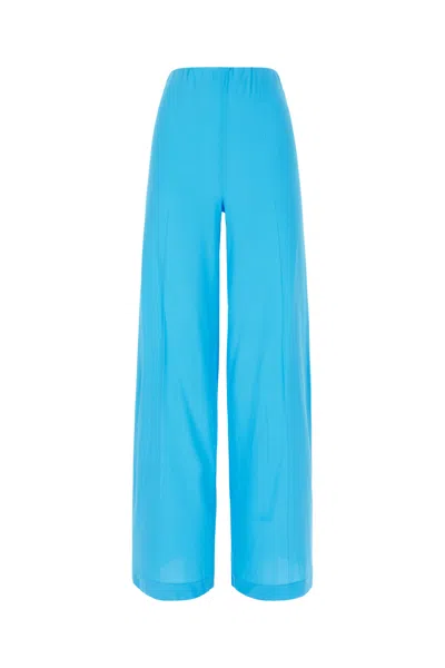 Jucca Fluo Light Blue Stretch Viscose Pants In 1793