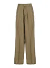 Jucca Green Silk Pants With Belt Loops And Logo Patch On The Rear In Silk Woman