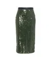 Jucca High-waisted Green Pencil Skirt With All-over Sequins In Green