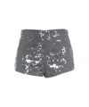 Jucca High-waisted Sequined Shorts With Smooth Waistband In Gray
