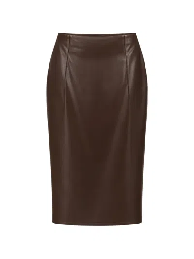 Jucca High-waisted Pencil Midi Skirt In Brown