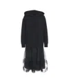 Jucca Hooded Dress With Voluminous Tulle Skirt In Black