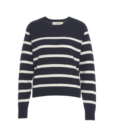 Jucca Horizontal Stripe Knit Sweater With Round Neckline And Ribbed Finish In Multi