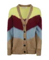 Jucca Inlaid Cardigan Sweater In Brown