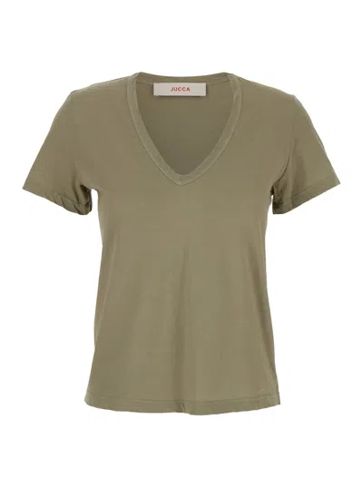 Jucca Jersey Short Sleeves Tshirt Dress In Green
