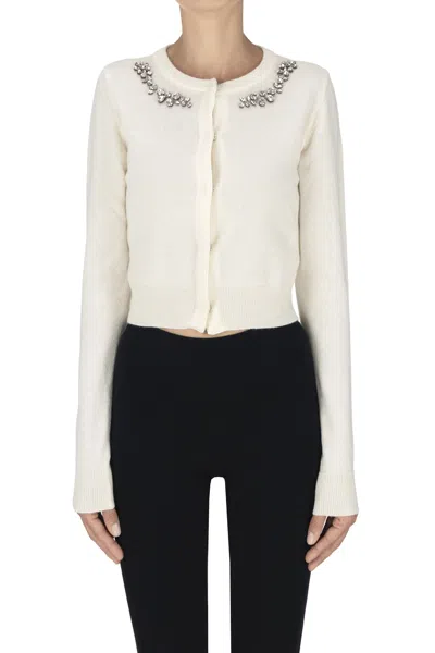 Jucca Jewel Details Cardigan In Cream