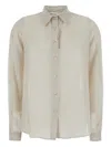 Jucca Beige Shirt With Classic Collar And Button Closure In Cotton And Silk Blend Woman