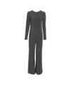 Jucca Metallic Effect Gray Overall With Fitted Bodice In Black