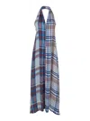 Jucca Multicolor Sleeveless Dress With Halterneck And All-over Check Motif In Viscose Woman