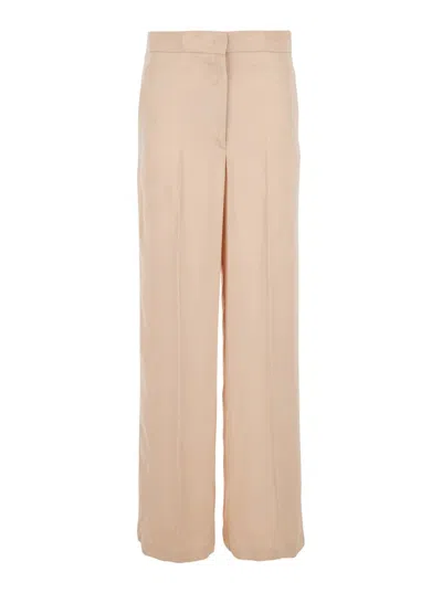 JUCCA PINK PANTS WITH HIDDEN FRONT CLOSURE AND SIDE POCKETS IN VISCOSE WOMAN