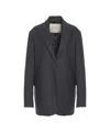 Jucca Pinstriped Blazer With Notched Collar And Tailored Fit In Black
