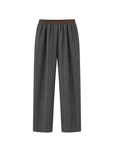 Jucca Pinstripe-pattern Trousers In Gray