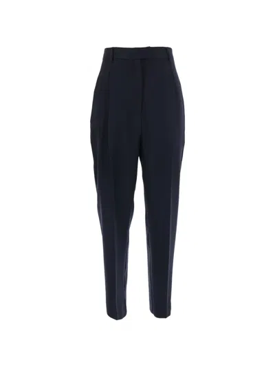 Jucca Pleated Belt-loop Trousers In Blue