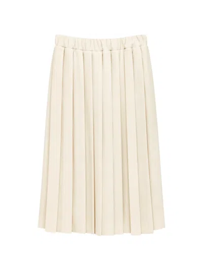 Jucca Pleated Button-detail Skirt In White
